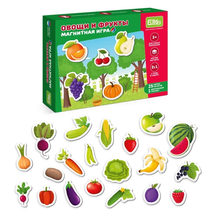 Магнитная игра «Овощи и фрукты» игра магнитная овощи фрукты разные продукты 55 элементов