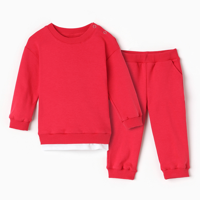 Комплект (свитшот, брюки) детский  MINAKU цвет малиновый, рост 74-80 см