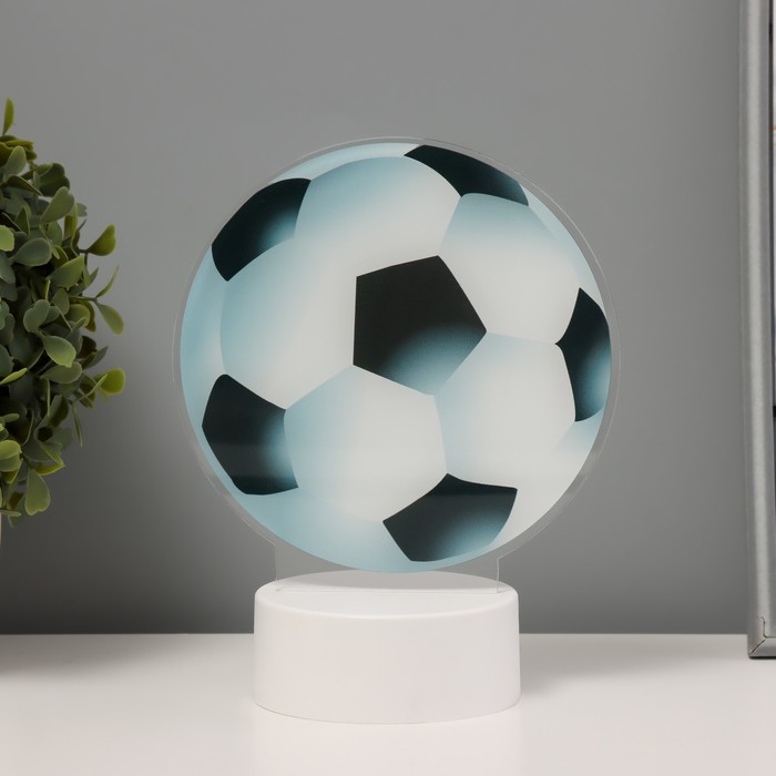 Светильник Футбольный мяч LED 3000К USB/от батареек 3хАА белый 14,5х9х18,5 см цена и фото