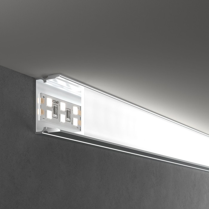 Накладной алюминивый профиль для трехрядной LED ленты, до 18,5 мм Elektrostandard, LL-2-ALP018, 2000х20х10 мм, цвет серый профиль elektrostandard ll 2 alp018