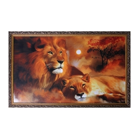 Картина "Львы" 67х107 см от Сима-ленд