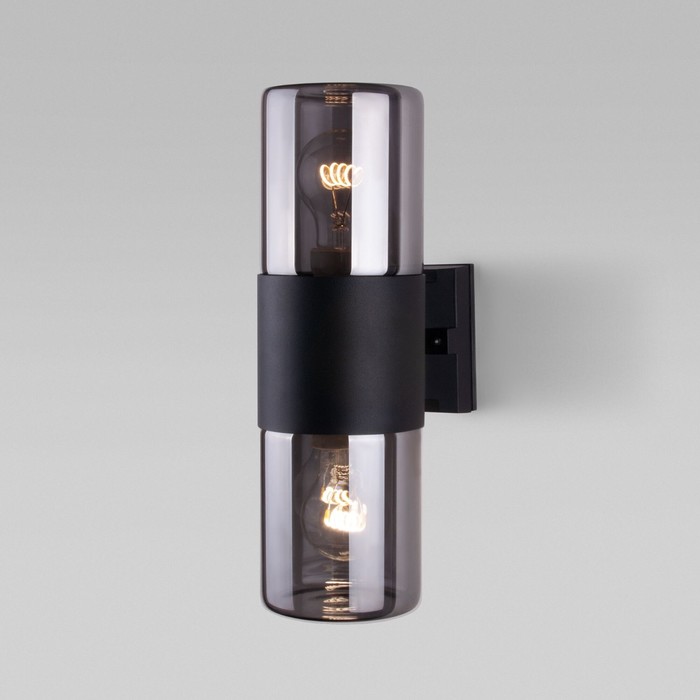 Уличный настенный светильник Elektrostandard, Roil, 175х110х340 мм, E27, цвет чёрный подвесной уличный светильник elektrostandard roil 35125 h чёрный дымчатый плафон