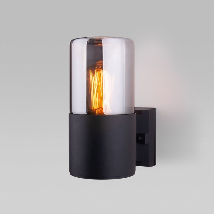 Уличный настенный светильник Elektrostandard, Roil, 175х110х210 мм, E27, цвет чёрный подвесной уличный светильник elektrostandard roil 35125 h чёрный дымчатый плафон