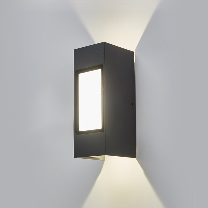 Уличный светильник настенный, светодиодный Elektrostandard, Techno, 80х68х185 мм, 10Вт, LED, 550Лм, 4000К, цвет серый
