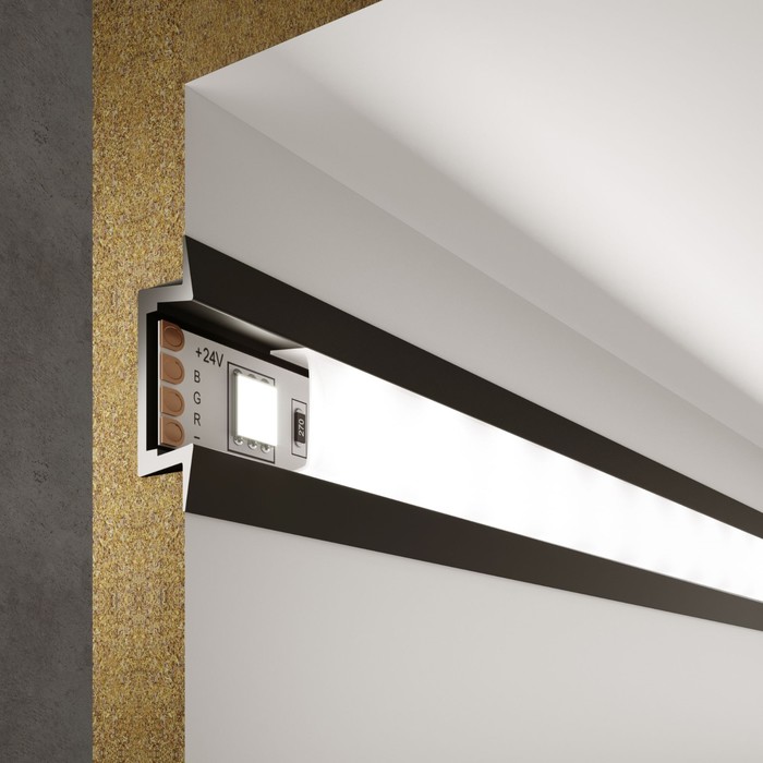 

Встраиваемый алюминиевый профиль для светодиодной ленты Elektrostandard, LL-2-ALP007, 2 м, цвет чёрный