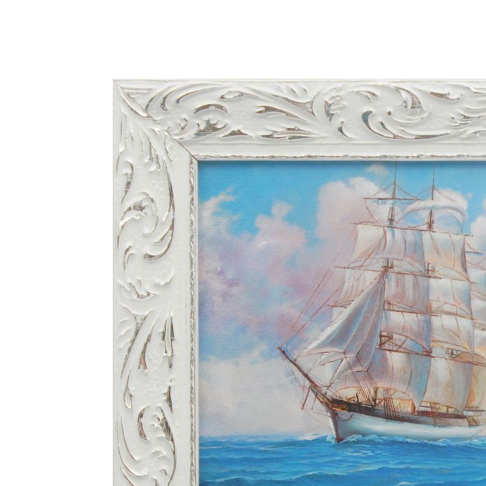 Картина "Корабль в море" рама микс