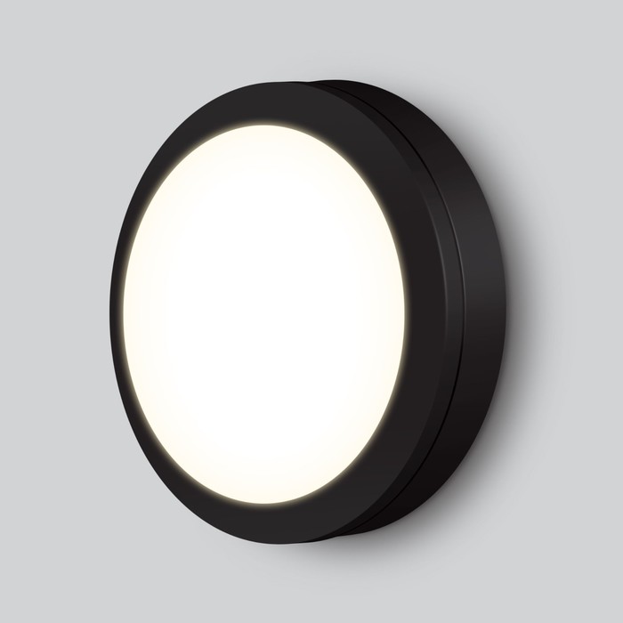 Пылевлагозащищенный светодиодный светильник Elektrostandard, Circle, 170х170х60 мм, 15Вт, LED, 1350Лм, 4200К, цвет чёрный
