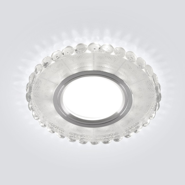 

Точечный светильник с LED подсветкой Elektrostandard, Ligat, 101х101х19 мм, G5.3, 4200К, цвет зеркальный, белый