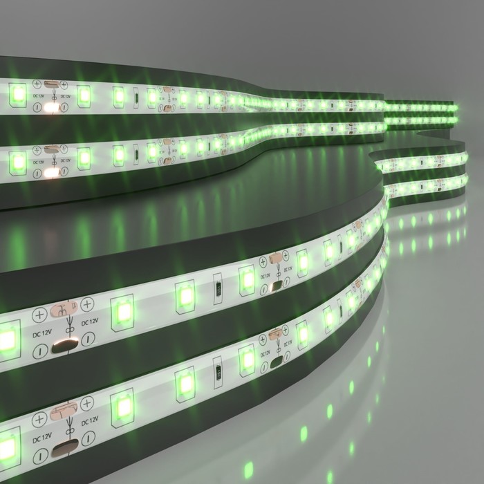 Светодиодная лента Elektrostandard, IP65, 2835, 60LED/м, 12В, свечение зелёное светодиодная лента elektrostandard ip65 2835 60led м 220v свечение холодное белое