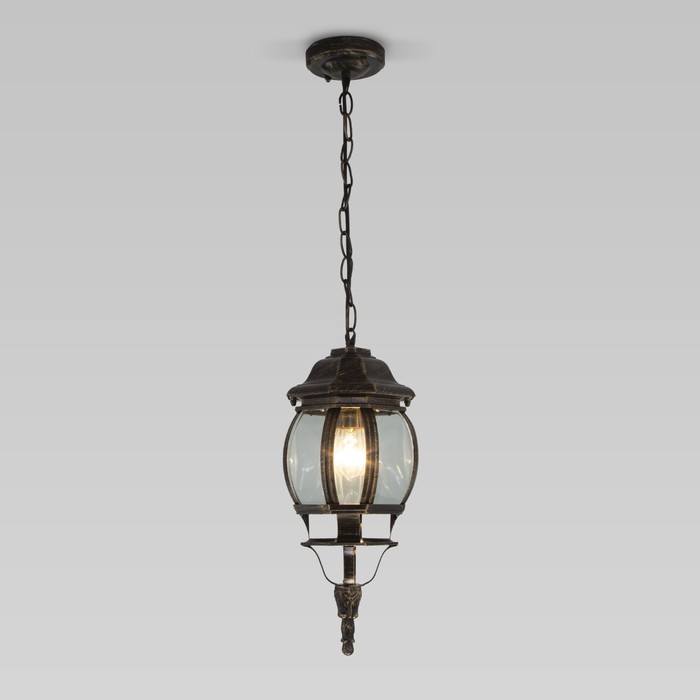 

Уличный подвесной светильник Elektrostandard, Farola, 160х160х1115 мм, E27, цвет черное золото
