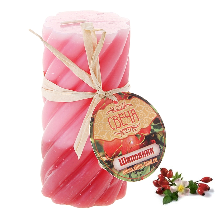 Свеча восковая "Волна", аромат шиповник