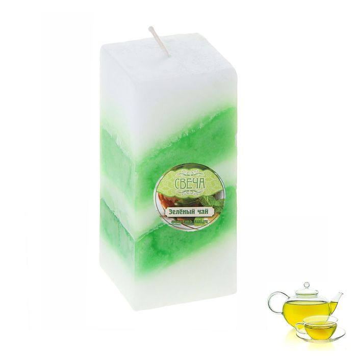 Свеча восковая "Полоска", аромат зелёный чай