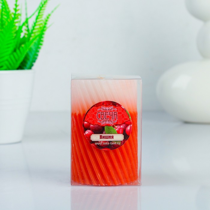 Свеча восковая "Спираль", аромат вишня