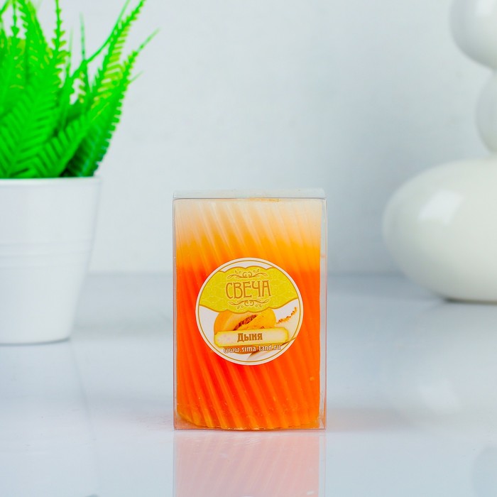 Свеча восковая "Спираль", аромат дыня