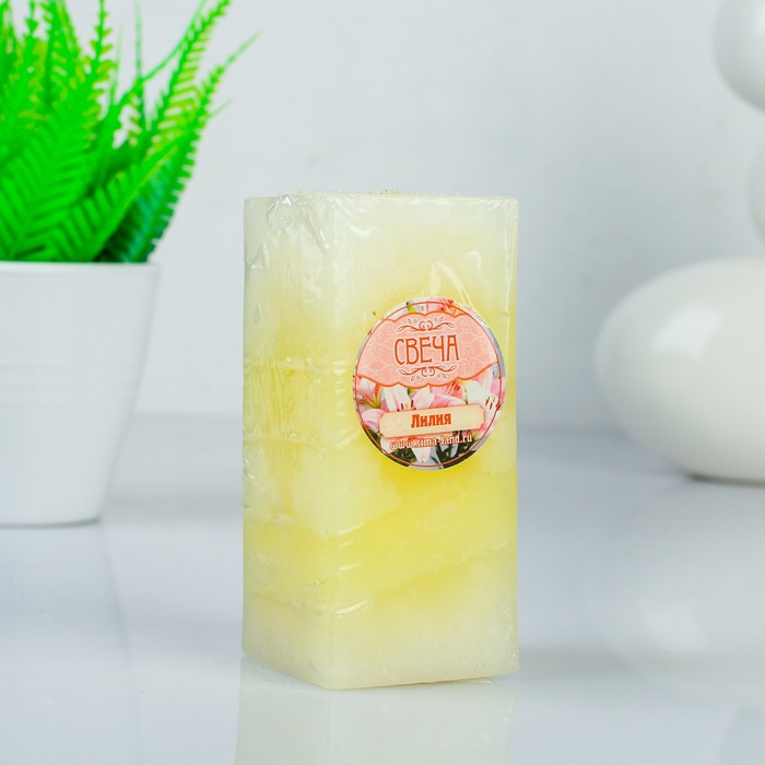 Свеча восковая "Полоска", аромат лилия