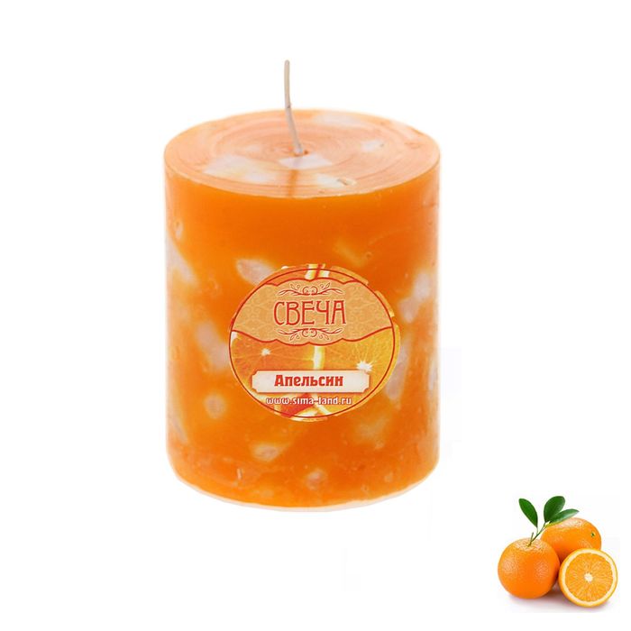 Свеча восковая "Кусочки льда", аромат апельсин