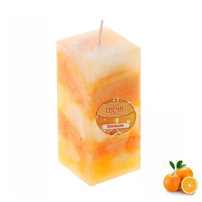 Свеча восковая "Полоска", аромат апельсин