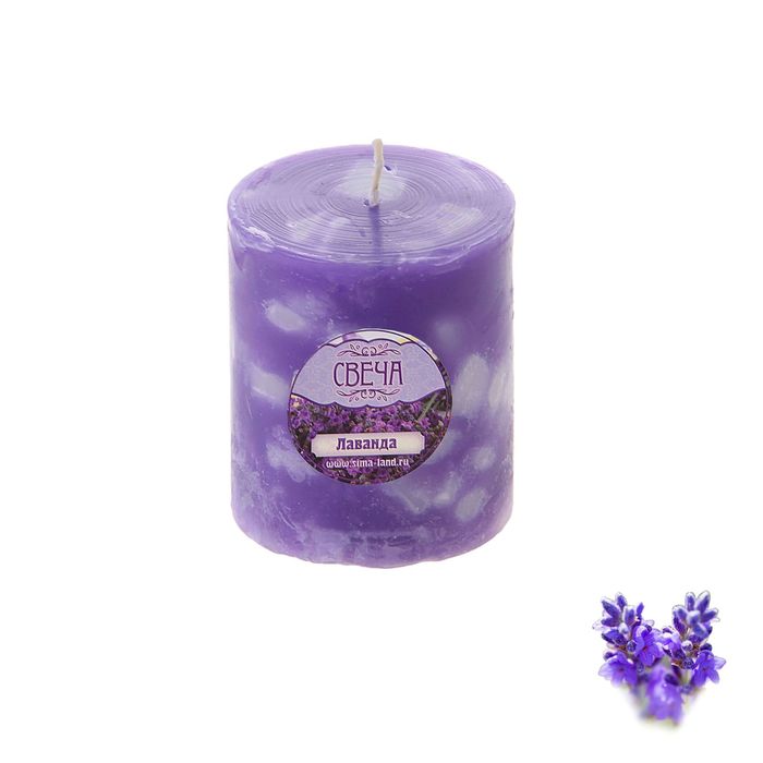 Свеча восковая "Кусочки льда", аромат лаванда