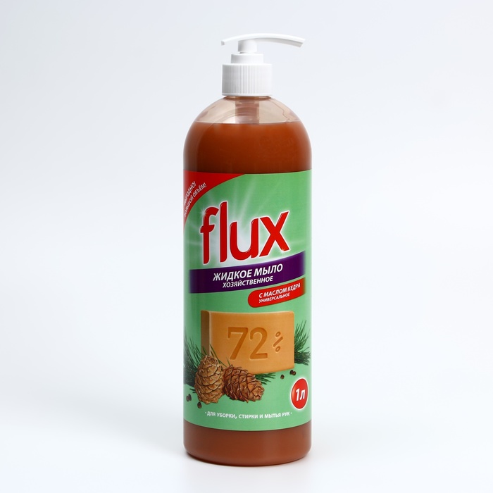Мыло жидкое хозяйственное с маслом кедра, 1000 мл, FLUX жидкое мыло grass 125581 хозяйственное с маслом кедра 5 л