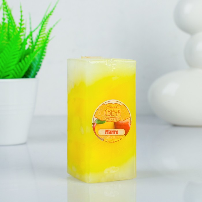 Свеча восковая "Полоска", аромат манго
