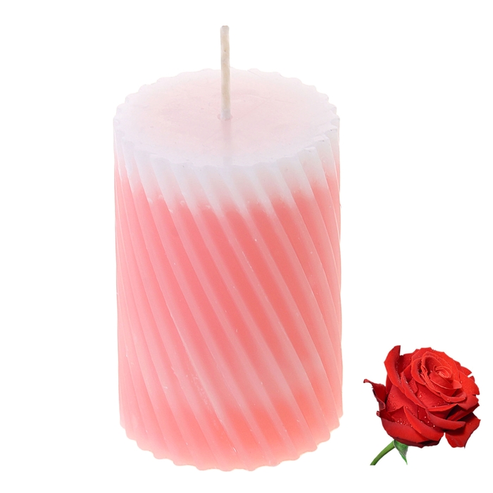 Свеча восковая "Спираль", аромат роза