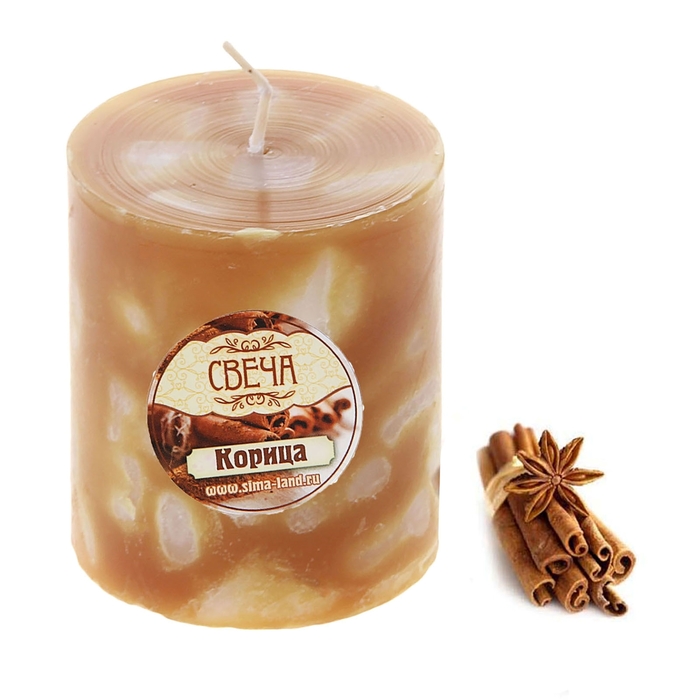 Свеча восковая "Кусочки льда", аромат корица