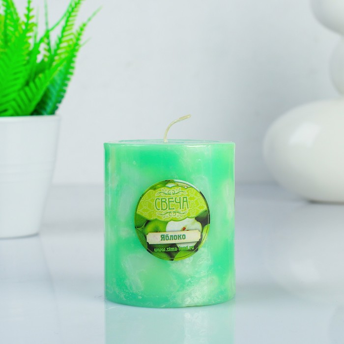 Свеча восковая "Кусочки льда", аромат яблоко