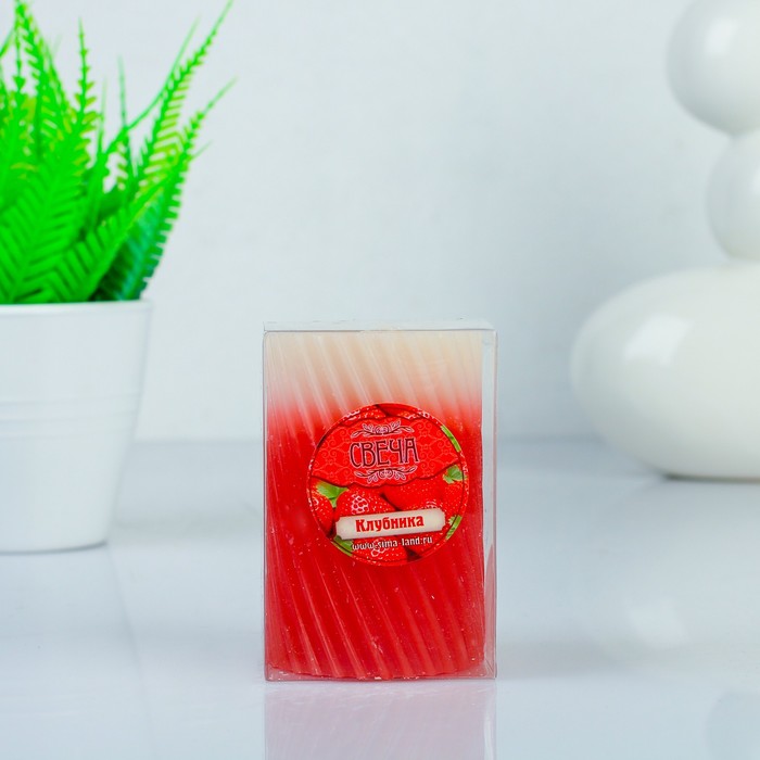 Свеча восковая "Спираль", аромат клубника