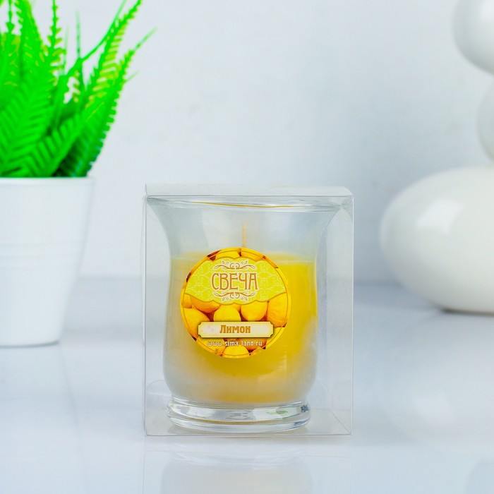 Свеча восковая "Романтика", аромат лимон