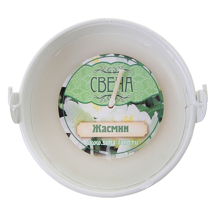 Свеча восковая "Ведёрко", аромат жасмин