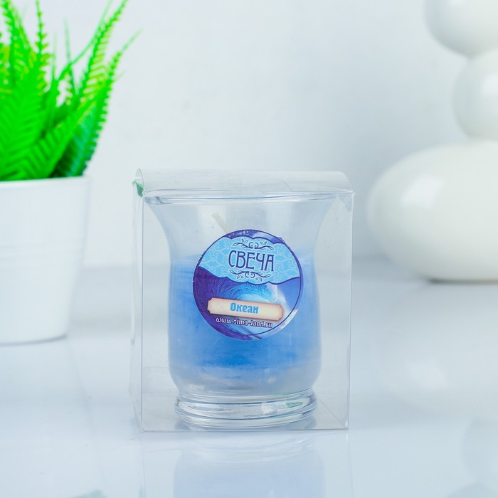 Свеча восковая "Романтика", аромат океан
