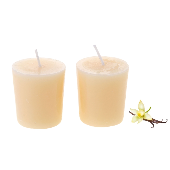 Свечи восковые (набор 2 шт) "Столбик", аромат ваниль