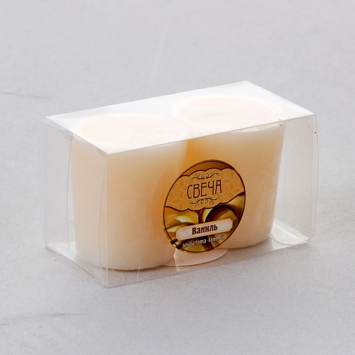 Свечи восковые (набор 2 шт) "Столбик", аромат ваниль