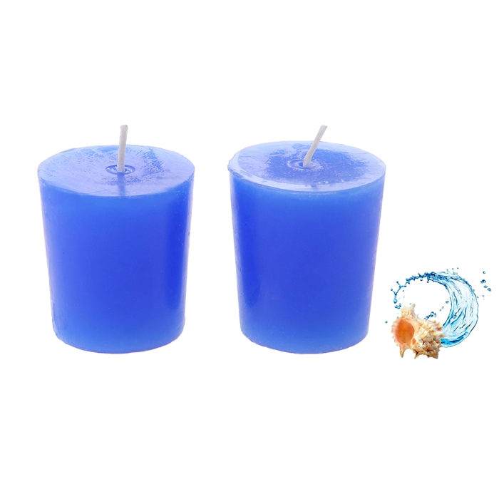 Свечи восковые (набор 2 шт) "Столбик", аромат океан