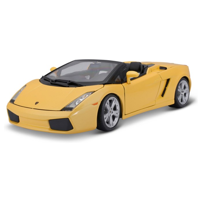 цена Машинка Bburago Lamborghini Gallardo Spyder, Die-Cast, 1:18, цвет жёлтый