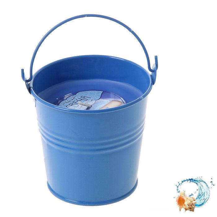 Свеча восковая "Ведёрко", аромат океан