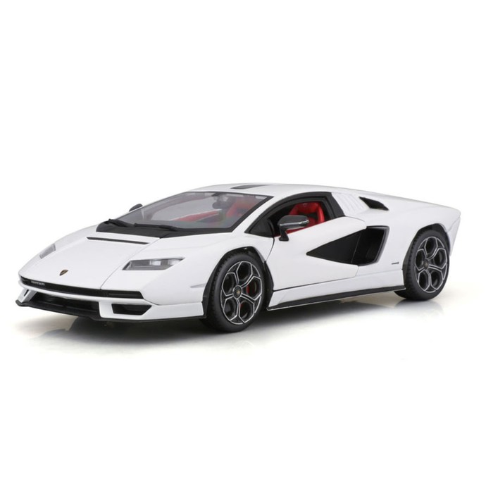 цена Машинка Bburago Lamborghini Countach Lpi 800-4, Die-Cast, 1:24, цвет белый