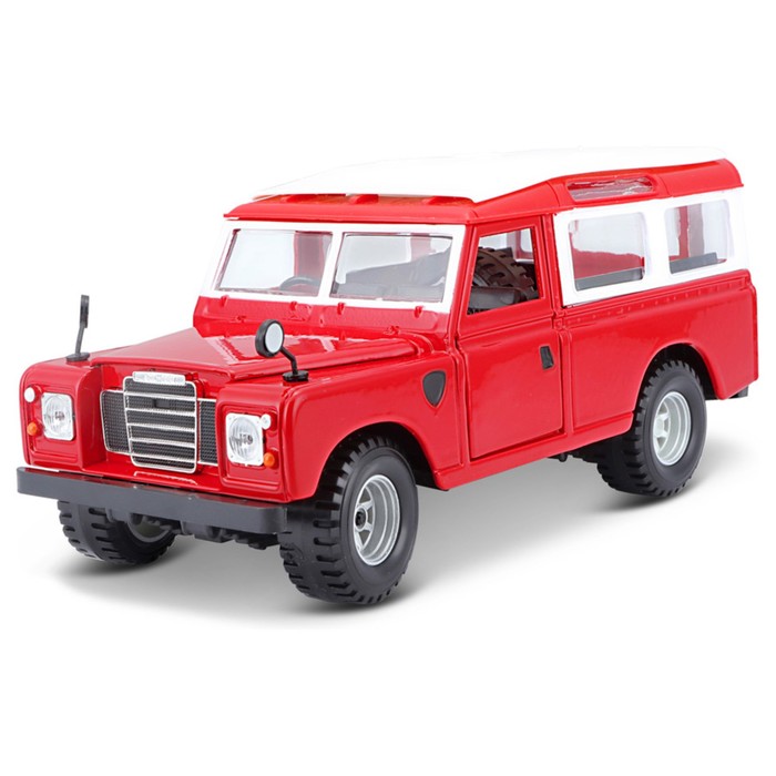 Машинка Bburago Land Rover Series Ii, Die-Cast, 1:25, открывающиеся двери, цвет красный кружка подарикс гордый владелец land rover series ii