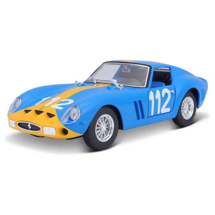 

Машинка гоночная Bburago Ferrari 250 Gto, Die-Cast, 1:24, цвет голубой с принтом