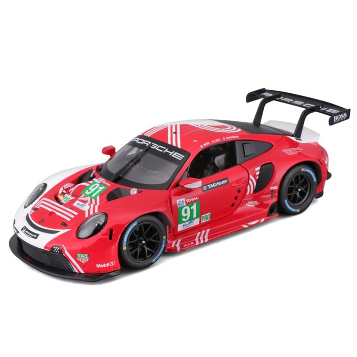 Машинка гоночная Bburago Porsche 911 Rsr Lm 2020, Die-Cast, 1:24, цвет красный bburago гонка porsche 911 rsr gt 1 24 2020