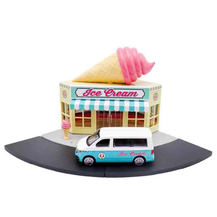 цена Набор игровой Bburago «Построй свой город! Магазин мороженого», с машинкой Street Fire, 1:43