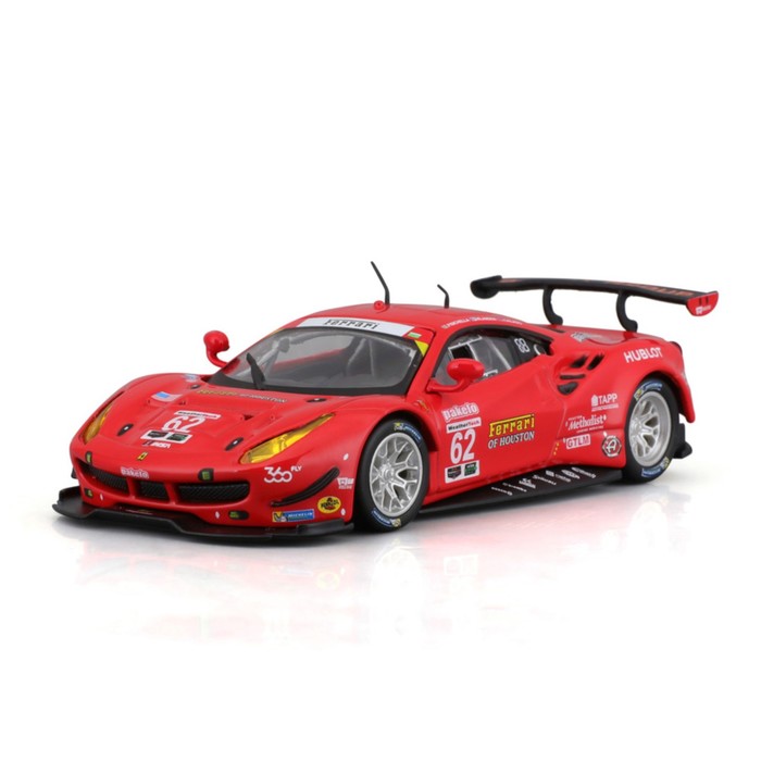 Машинка гоночная Bburago Ferrari 488 Gte 2017, Die-Cast, 1:43, цвет красный гоночная машинка bburago die cast ferrari 488 challenge 2017 1 43