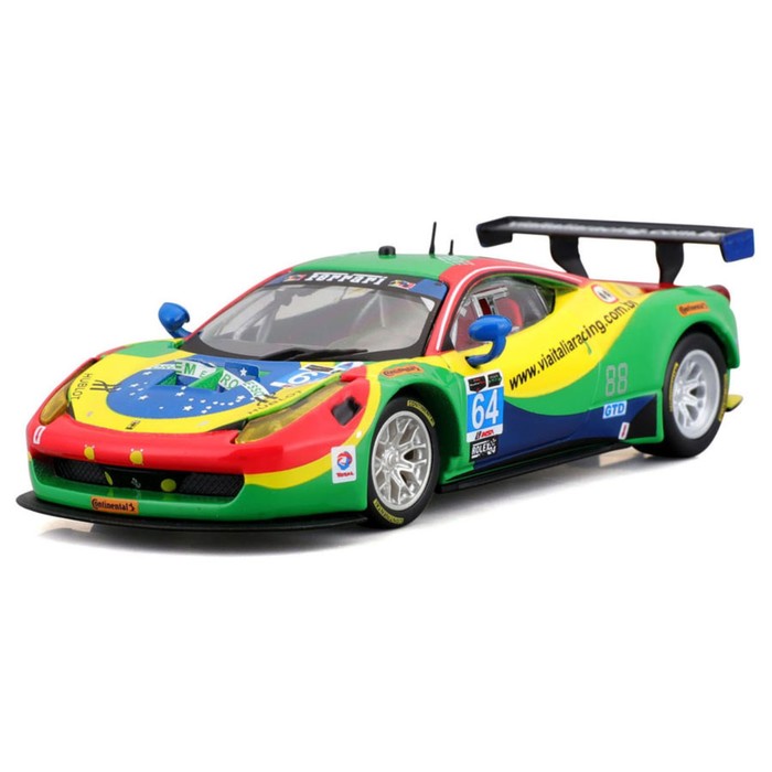 Машинка гоночная Bburago Ferrari 458 Italia Gt3 2015, Die-Cast, 1:43, разноцветная rastar r c ferrari 458 italia 1 14