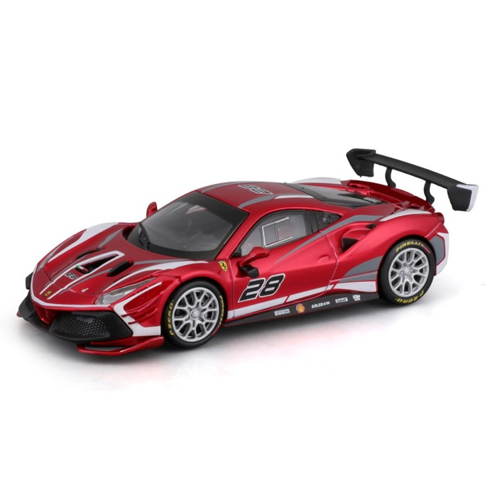 Машинка гоночная Bburago Ferrari 488 Challenge Evo 2020, Die-Cast, 1:43, цвет красный гоночная машинка bburago die cast ferrari 488 challenge 2017 1 43