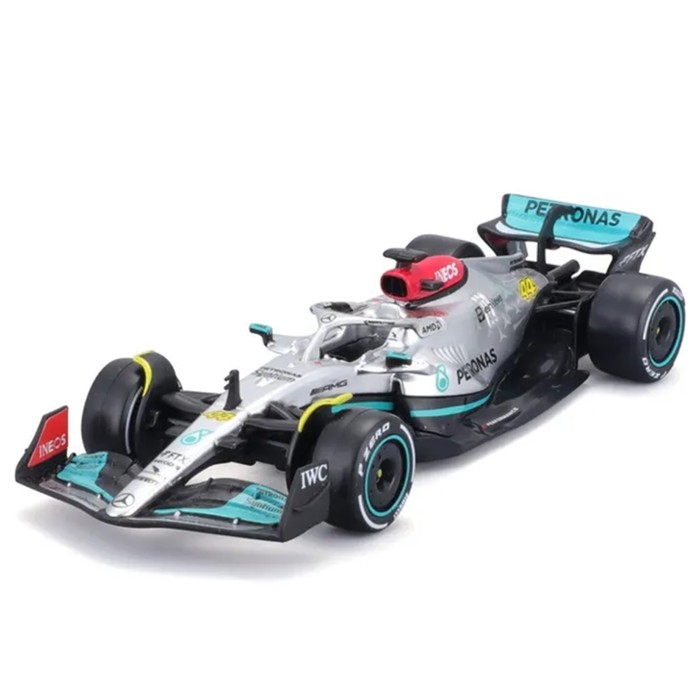 Машинка гоночная Bburago Mercedes-Amg F1 W13 LH, Die-Cast, 1:43 bburago 1 43 mercedes amg 2021 w12 e performance 77 valtteri bottas static simulation diecast alloy model f1 racing formula car