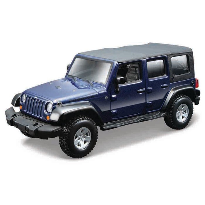 Машинка Bburago Jeep Wrangler Unlimited Rubicon, Die-Cast, 1:32, цвет синий машинка bruder внедорожник jeep wrangler unlimited rubicon