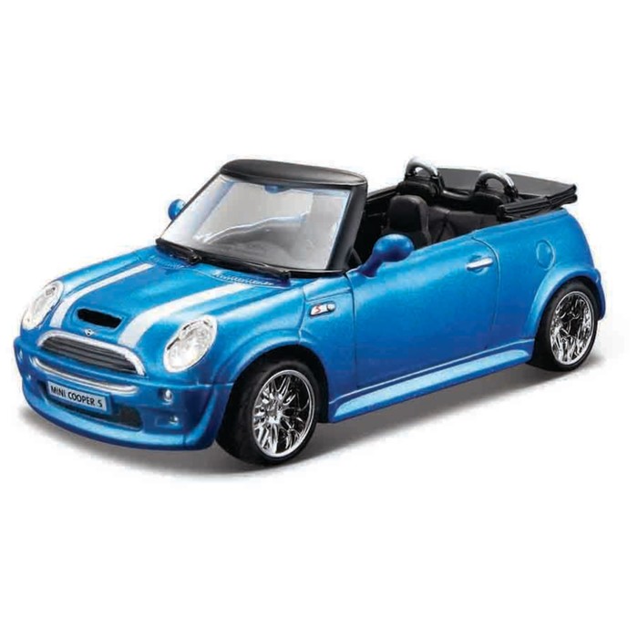 Машинка Bburago Mini Cooper S Cabriolet, Die-Cast, 1:32, цвет синий с принтом модель mini cooper s cabriolet 1 32 арт 43041