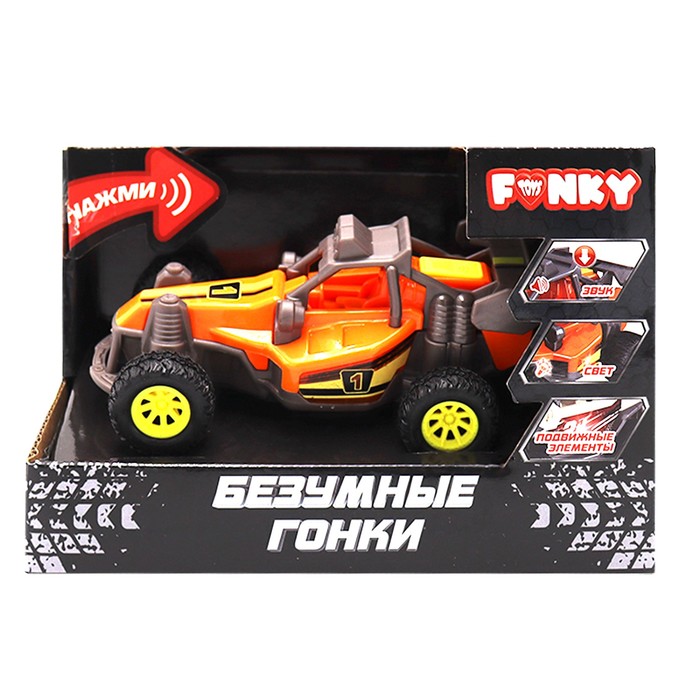 Машинка Funky Toys «Безумные гонки. Внедорожник», со светом и звуком, 12 см, цвет оранжевый