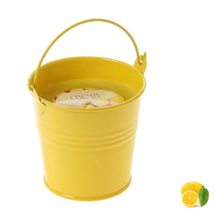 Свеча восковая "Ведёрко", аромат лимон