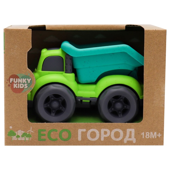 Эко-машинка Funky Toys «Грузовик», цвет зелёный, 10 см